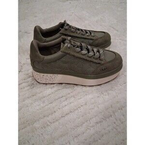 UGG Shoes Women’s 10 Green Marin Platform Sneakers Suede Lace Up New NOBOX SHELF